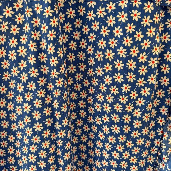 Madewell Ruffled Wrap Maxi Dress in Mini Daisy Floral Blue Size 8 Prairie Spring - Picture 6 of 11